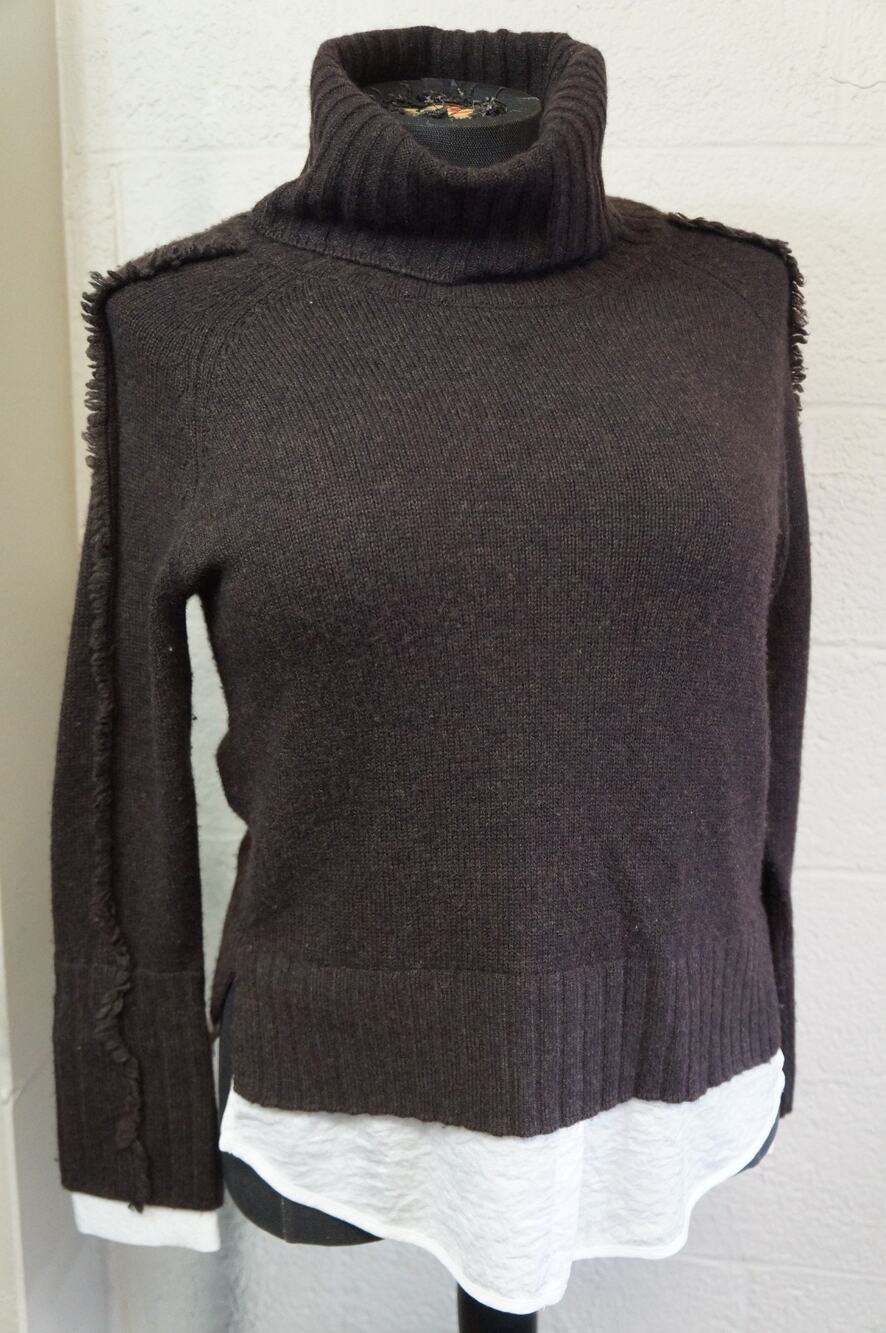 Brochu Walker Jolie Fringe Layered Looker Sweater Women S Beige Wool Cashmere